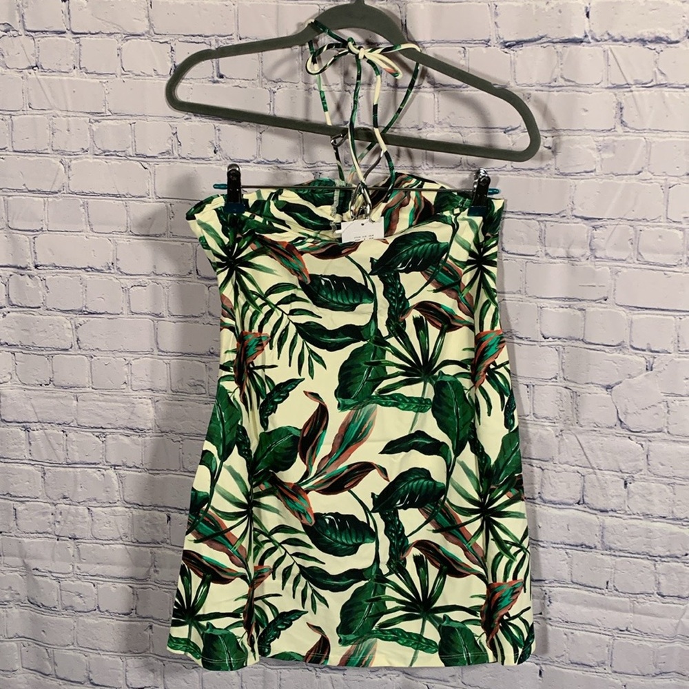Andie Swim Womens The Waikiki Coverup Dress Tropical Print Cream/ Green Sz M NWT - Picture 4 of 6